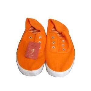 Mossimo Orange Luliani Laceless Canvas Flat Slip Ons Sz 10 NWT